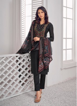 Black Color Silk Latest Dress