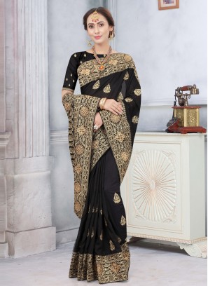 Black Color Traditional Designer Saree