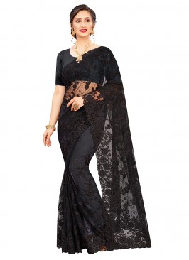 Black Color Trendy Saree