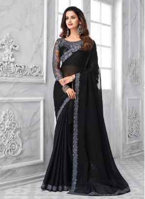 Black Color Two Tone Chiffon Saree