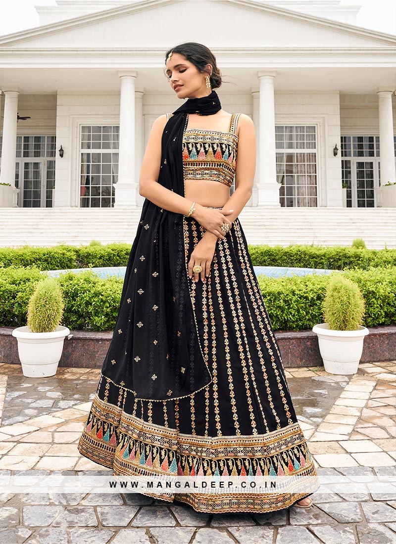 Black Color Plain Cotton Navaratri Chaniya Choli – garment villa