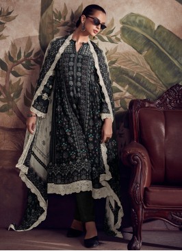 Black Digital Print Party Salwar Suit