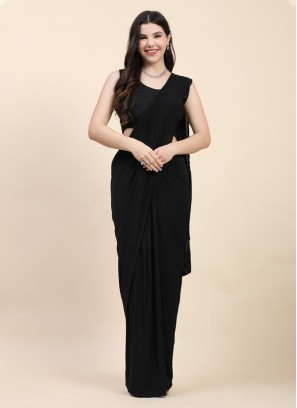 Black Engagement Lycra Classic Saree