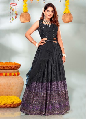 Black Engagement Trendy Lehenga Choli