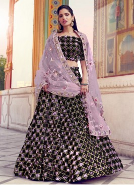 Black Fancy Fabric Lehenga Choli