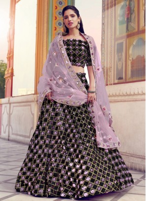 Black Fancy Fabric Lehenga Choli