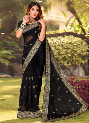 Black Festival Trendy Saree