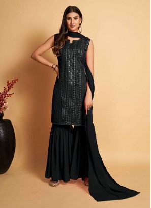 Black Georgette Designer Salwar Kameez