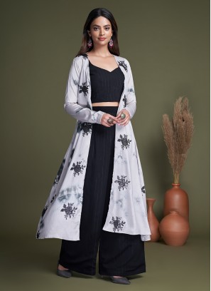 Black Georgette Embroidered Salwar Kameez