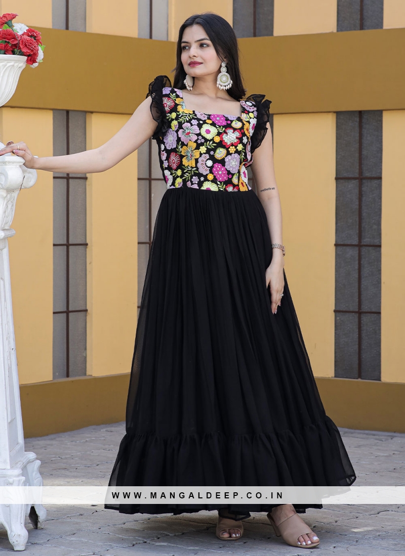 Simple Taffeta Black A Line Long Prom Dress With Slit PL496 | Promnova