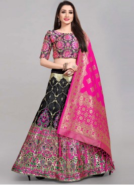 Black Jacquard Lehenga Choli