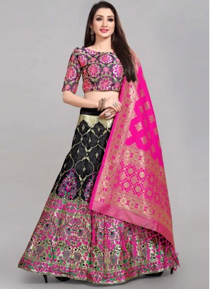 Black Jacquard Lehenga Choli