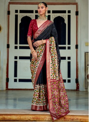 Black Khatli Work Classic Saree