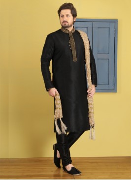 Black Kurta Pajama For Sangeet Function