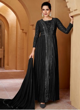 Black Mirror Engagement Anarkali Salwar Kameez