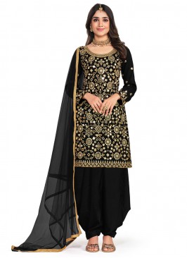 Black Mirror Silk Salwar Kameez