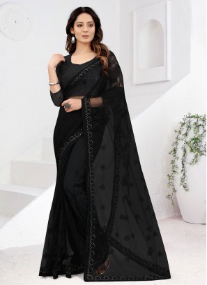 Black Net Classic Designer Saree