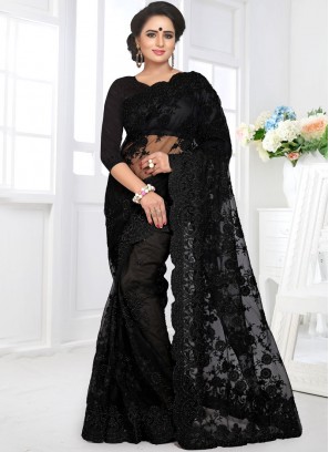 Black Net Designer Saree