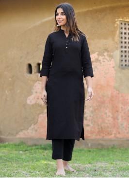 Black Party Cotton Party Wear Kurti