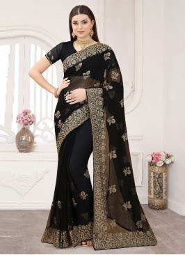 Black Party Silk Contemporary Saree