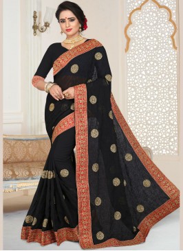 Black Patch Border Saree