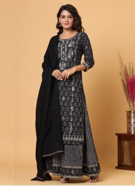 Black Print Salwar Kameez