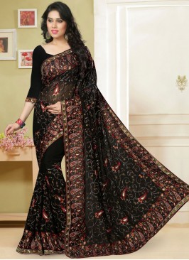 Black Resham Ceremonial Designer Saree