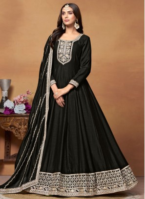 Black Sequins Art Silk Salwar Kameez