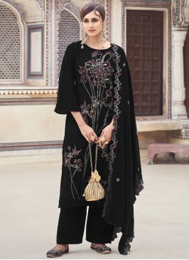 Black Sequins Palazzo Salwar Suit