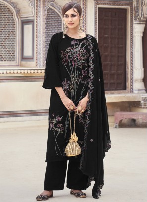 Black Sequins Palazzo Salwar Suit