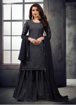 Black Sequins Wedding Designer Salwar Kameez