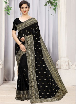 Black Silk Classic Saree