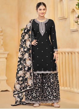 Black Silk Festival Trendy Salwar Kameez