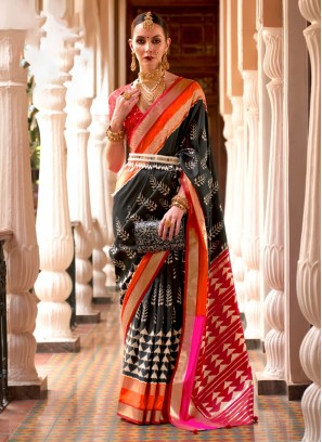 Black Silk Party Trendy Saree