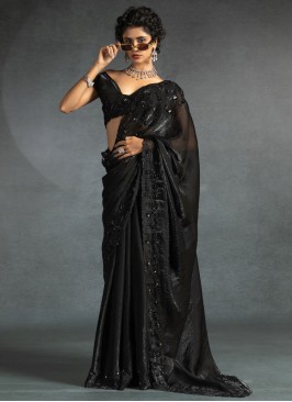 Black Thread Contemporary Saree