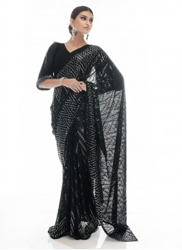 Black Thread Wedding Contemporary Saree