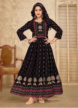 Black  Tissue Brasso Trendy Gown