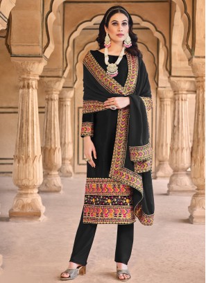 Black Velvet Sequins Trendy Salwar Kameez