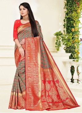 Black Weaving Classic Saree