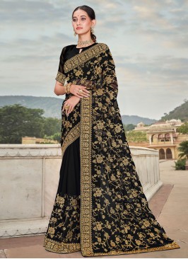 Black Wedding Trendy Saree