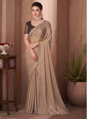 Blissful Beige Ceremonial Designer Saree