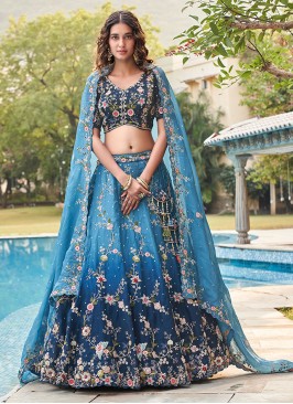 Blissful Blue Wedding Lehenga Choli