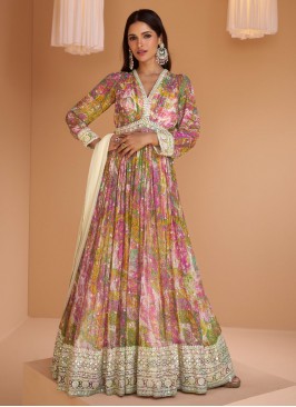 Blissful Print Georgette Readymade Gown