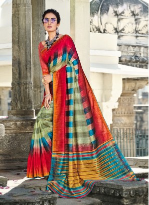 Blissful Silk Ceremonial Contemporary Style Saree