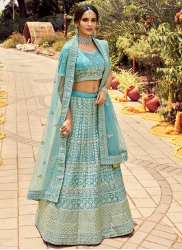 Blissful Turquoise Lehenga Choli