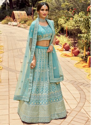 Blissful Turquoise Lehenga Choli