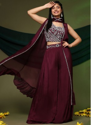 Blooming Embroidered Maroon Trendy Designer Salwar Kameez 
