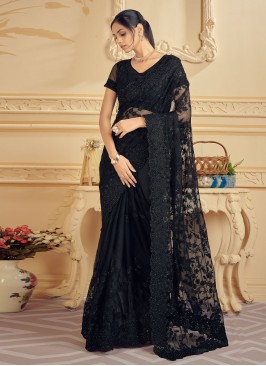 Blooming Net Black Classic Saree