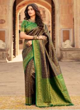 Blooming Woven Kanjivaram Silk Saree