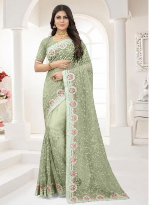 Blooming Zari Green Trendy Saree